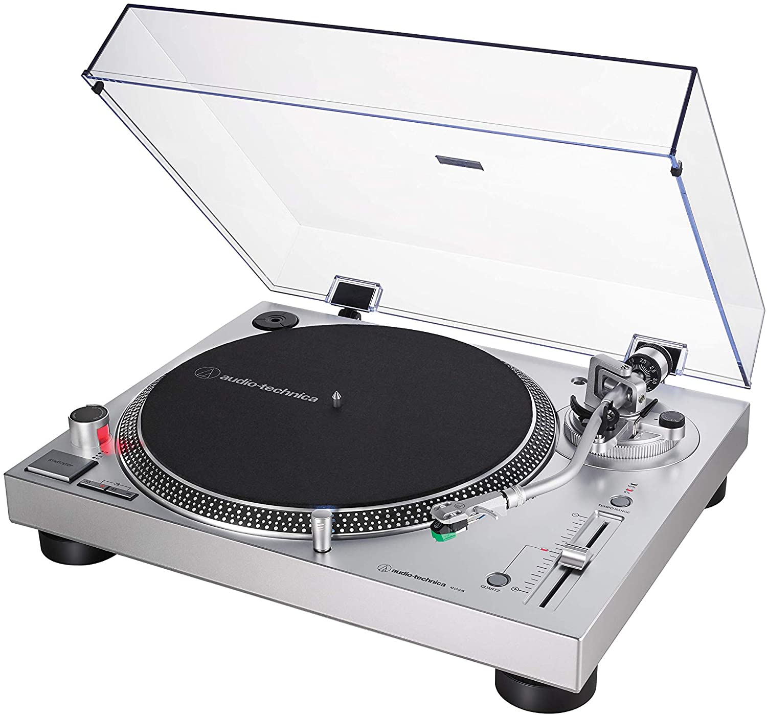 Audio-Technica AT-LP120XUSB Direct-Drive Turntable, Fully Manual, Hi-Fi, 3 Speed, Convert Vinyl to Digital, Anti-Skate and Variable Pitch Control (Analog & USB Silver)
